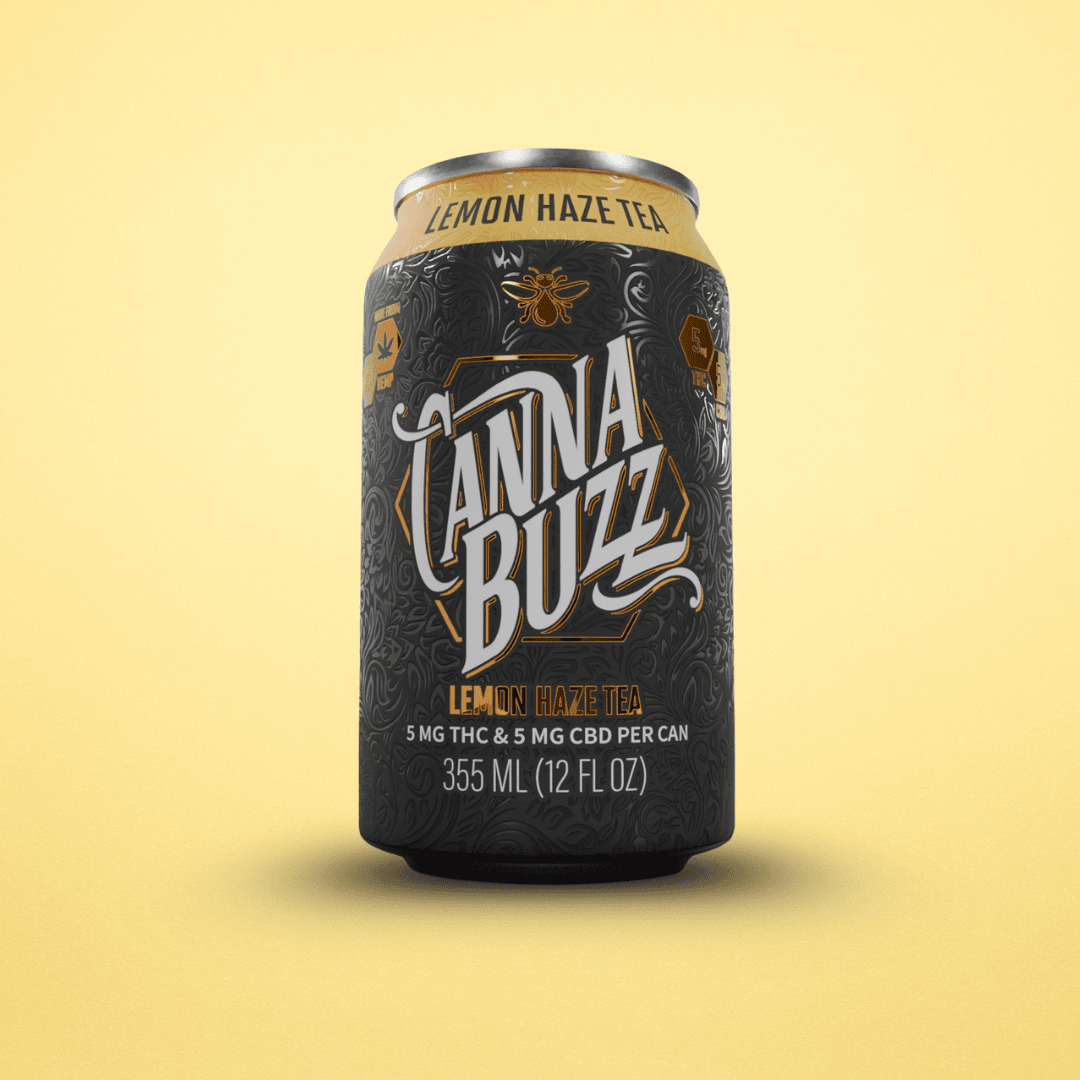 CannaBuzz Lemon Haze Tea - 5mg THC + 5mg CBD Cannabis Beverage